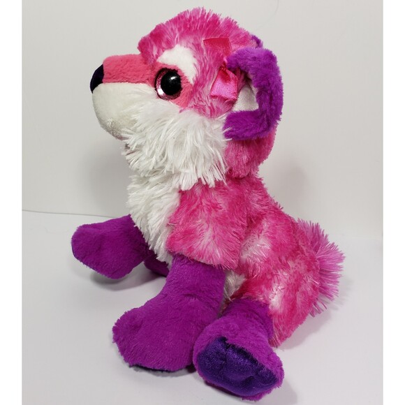 Wild Republic Fox Plush Toy Sparkle Eyes Soft Pink Purple 10 Inch - Picture 8 of 8